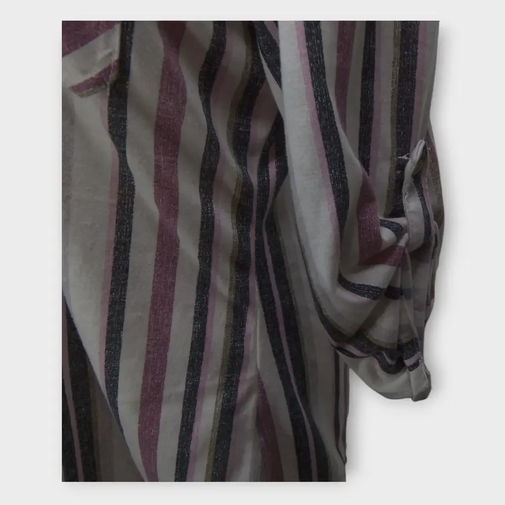 Women's Eden & Olivia Striped Button Up Blouse Size Medium - Picture 3 of 9